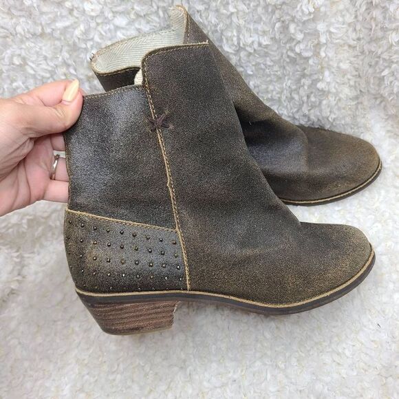 Reef Adora Studded Brown Leather Ankle Boots size 9 - Picture 2 of 9